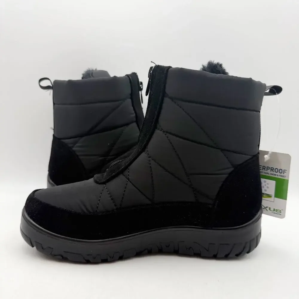 Flexus Spring Step Womens Lake Effect Snow Boots US 5.5-6 Black Waterproof NIB